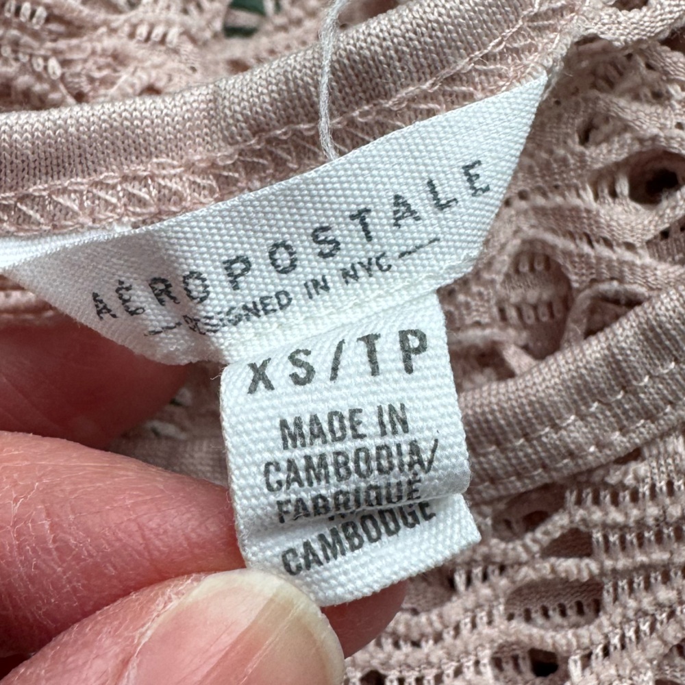 Set of 2 Aeropostale Lace Tank Tops in Pink and White Size XS - Picture 4 of 6